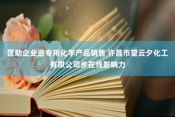 匡助企业进专用化学产品销售 许昌市望云夕化工有限公司步在线影响力